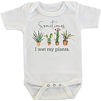 thumbnail image 2 of I Wet My Plants Retro Baby Romper, Funny Plant Toddler 2 of 13