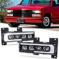 POVTOR NEW LED Headlights Assembly Upgrade 500% Brighter Projector Headlights with DRL Welcome Light Compatible with 1988-1998 Chevy GMC C/K 1500 2500 3500 Silverado Tahoe Suburban Yukon C10