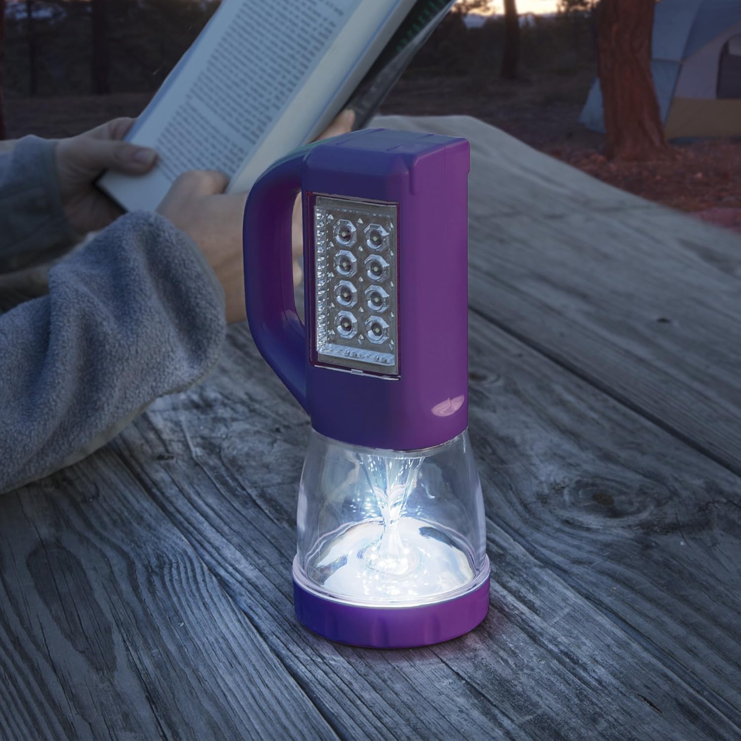 Wakeman 3 in 1 LED Lantern, Flashlight and Panel Light, Lightweight Camping Lantern Outdoors (for Camping Hiking Reading and Emergency) (Purple), 75-CL1008: Sports & Outdoors