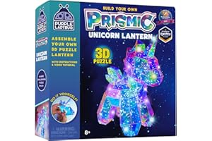 PURPLE LADYBUG PRISMIC Unicorn 3D Puzzle Craft Kit - DIY Light-Up Night Lamp for Kids, STEM-Inspired Creative Kit, Gifts for Ages 12-18, Birthday Gifts for Teens and Tweens