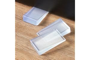 ZZJMCH 6-Pack Clear Shims for Leveling Furniture & Toilet - Trimmable Hard Plastic Wedges with Non-Slip Texture, Table Stabilizers & Wobble Wedges Rubber Type Levelers for Door, Table