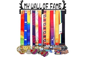 Goutoports Personalized Medal Hanger Display Trophy Shelf - Sports Medal Display Rack with Wooden -Custom Text Color and Images for Athletes- Over 60 Medals Easy to Install