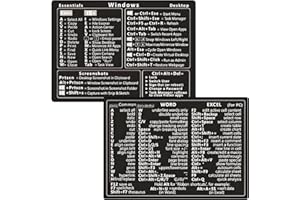 KEAIDUO Keyboard Shortcuts Stickers for Windows, Word & Excel | No Residue Vinyl Cheat Sheet for PC, Laptop | Quick Reference
