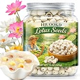 Natural Dried Lotus Seeds 15oz, Peeled White Lotus Seed for Tea &amp; Cooking | Pure Dried Lotus Seeds, De-Cored &amp; Ready for Herbal Tea, Porridge, Soup, Baking and Traditional Recipes