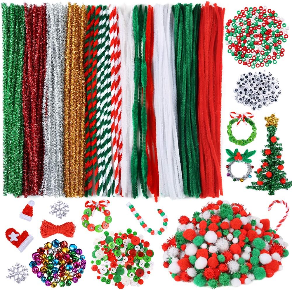 Caydo 750 Pieces Christmas Pipe Cleaners Sets, Including
