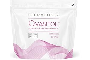 Theralogix Ovasitol Inositol Powder Packets - 90-Day Supply - Myo-Inositol & D-Chiro Inositol for Hormone Balance & Ovarian Function Support* - NSF Certified - 180 Packets