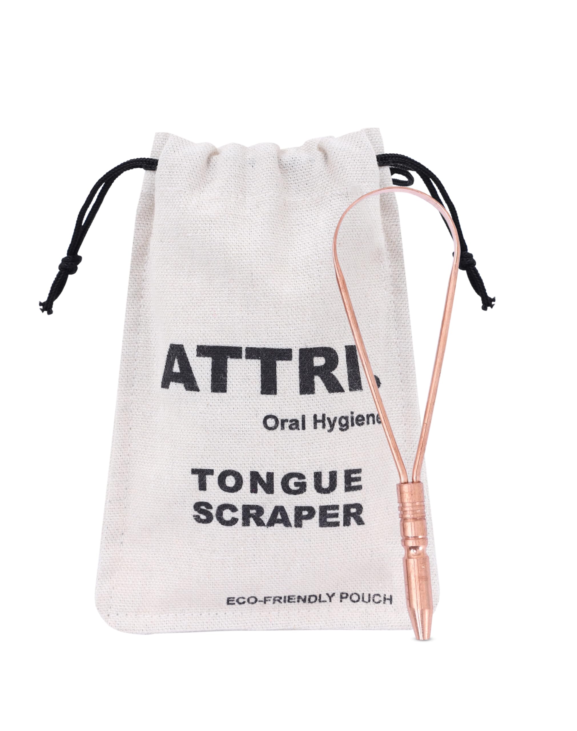 Photo 1 of 100% Pure Copper Single Handle Tongue Scraper Eco-Friendly Pouch for Adults and Kids - Durable Tongue cleaner Copper - Tough Scraper Oral Care & Hygiene-Unique design