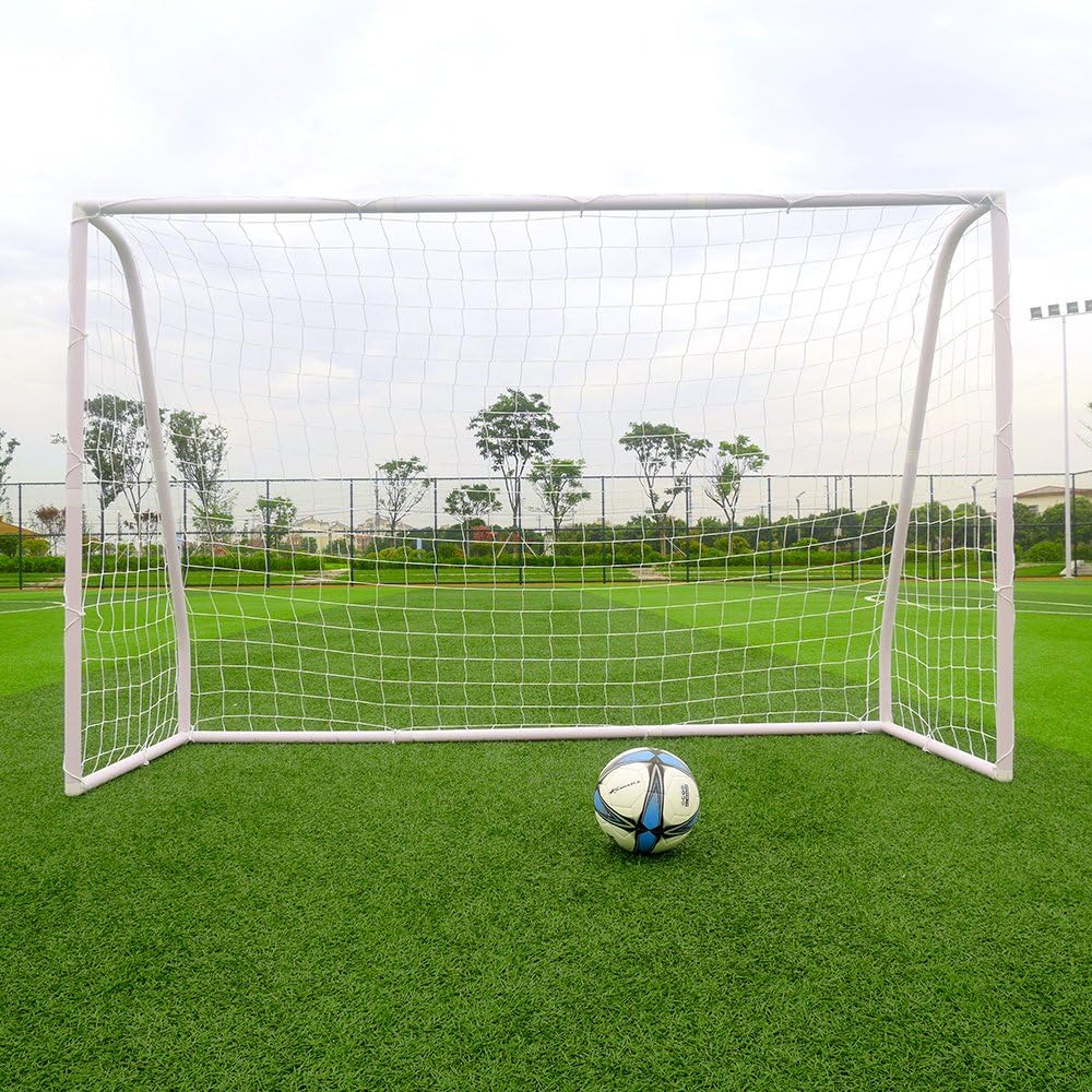 FCH Soccer Goal 8' x 5' Soccer Goals Training Set with Net for Backyard Outdoor Indoor Quick Setup Buckles Ground Nail Football Soccer Sports