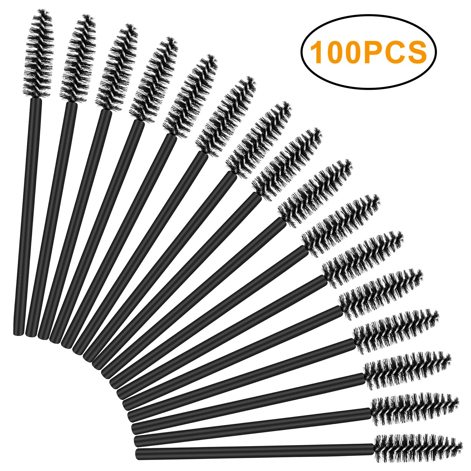 100Pcs Disposable Eyelash Mascara Brushes, Eye Lash Applicator Eyebrow Brushes Wands Makeup Kits