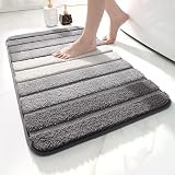 DEXI Bath Mat 40x60 cm Microfiber Non-Slip Grey Ultra Absorbent