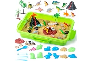 sikmcle Dinosaur Sensory Bin Toy for Kids Dinosaur Toys and Play Sand Kit for Boy Sensory Bin Filler and Toddler Activities for Boys and Girls Ages 3-6+