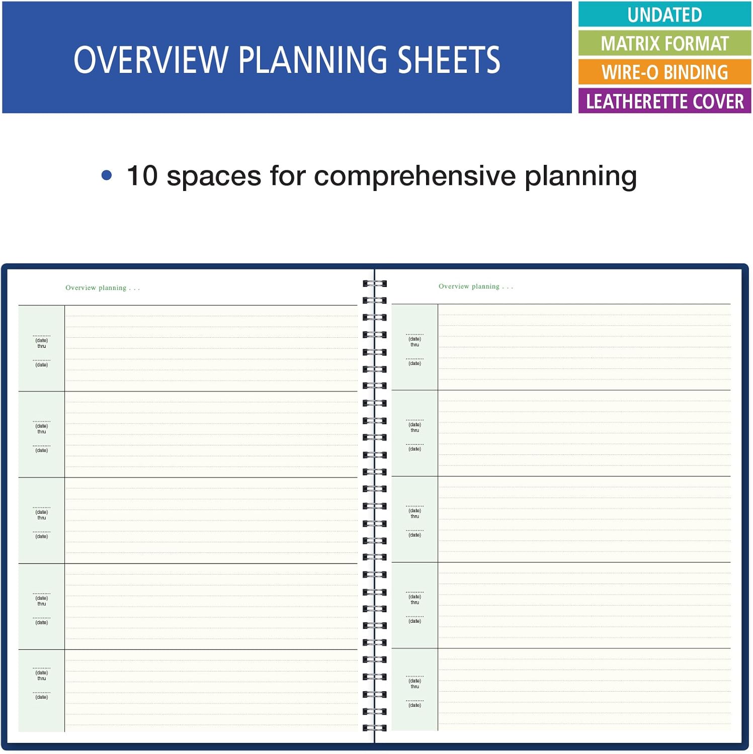 7 Period Teacher Lesson Plan; Days Horizontally Across The Top (W101) : Office Products