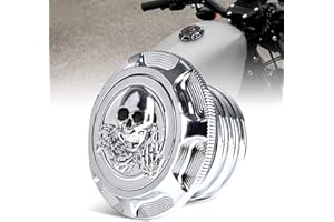 Sresk Aluminum Fuel Gas Tank Cover Fuel Tank Gas Cap Compatible with Harley Sportster XL 1200 883 X48 Road King Softail Dyna Touring Right-hand Thread,Non Vented (Chrome)
