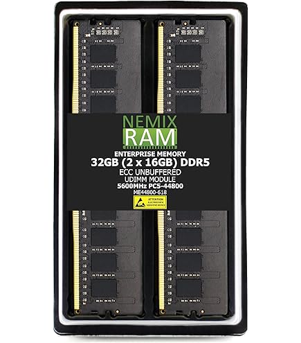 ddr5 44800 32gb（16g✖️2） A-Tech 32GB Kit (2x16GB) DDR5 5600MHz PC5-44800 ECC UDIMM 1Rx8