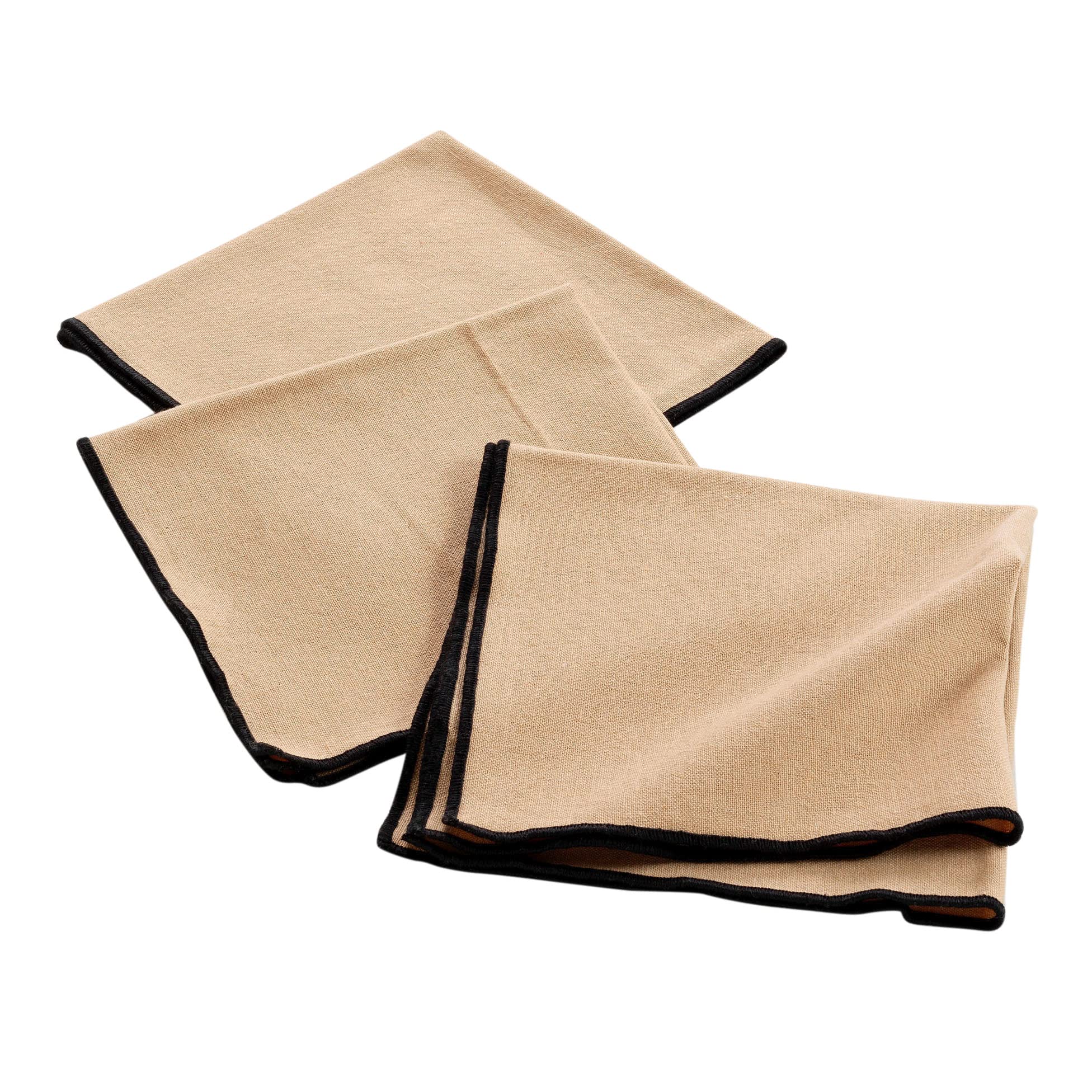 douceur d'intérieur, 3 Napkins (40 x 40 cm) Mistraline Beige, Recycled Cotton — image 1