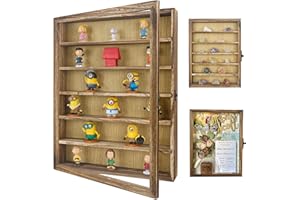 FramePro Shadow Box Frame Display Case 12x16 with Removable Shelves, Deep Memory Box Trinket Knick Knack Shelf Cabinet for Collector, Keepsake Coins Military Medals Wedding Flowers Real Wood