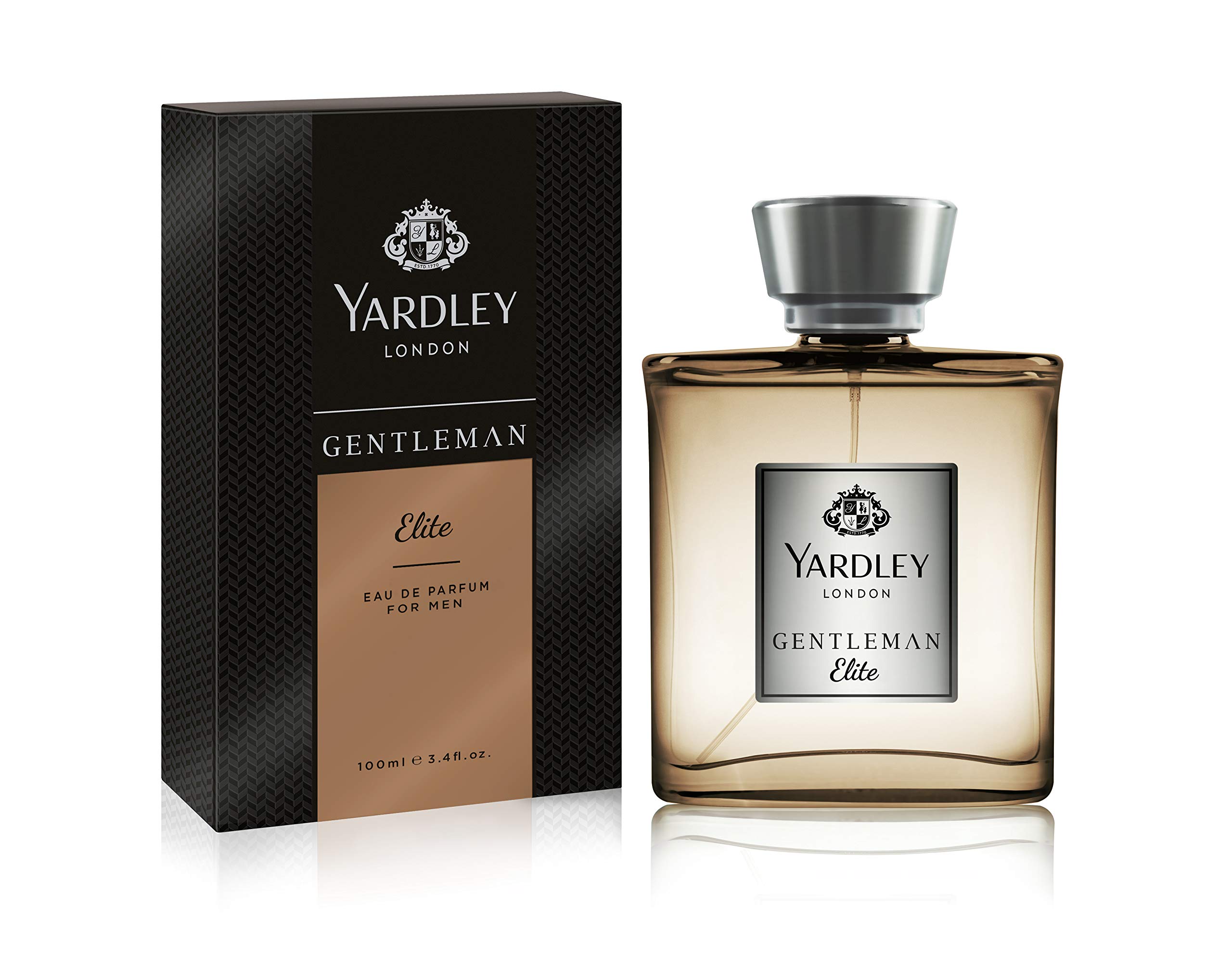 Yardley London Gentleman Elite Eau De Parfum, Mens Fragrance with Vibrant Top Notes of Basil and Grapefruit and Pine and Vetiver Undertones 100ml