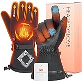 SURGOAL Leather Heated Gloves for Men, 158°F Heating & 8H Battery Life, 7.4V Rechargeable Heated Gloves for Women, Waterproof & Touchscreen Ideal for Winter, Hunting, Motorcycle