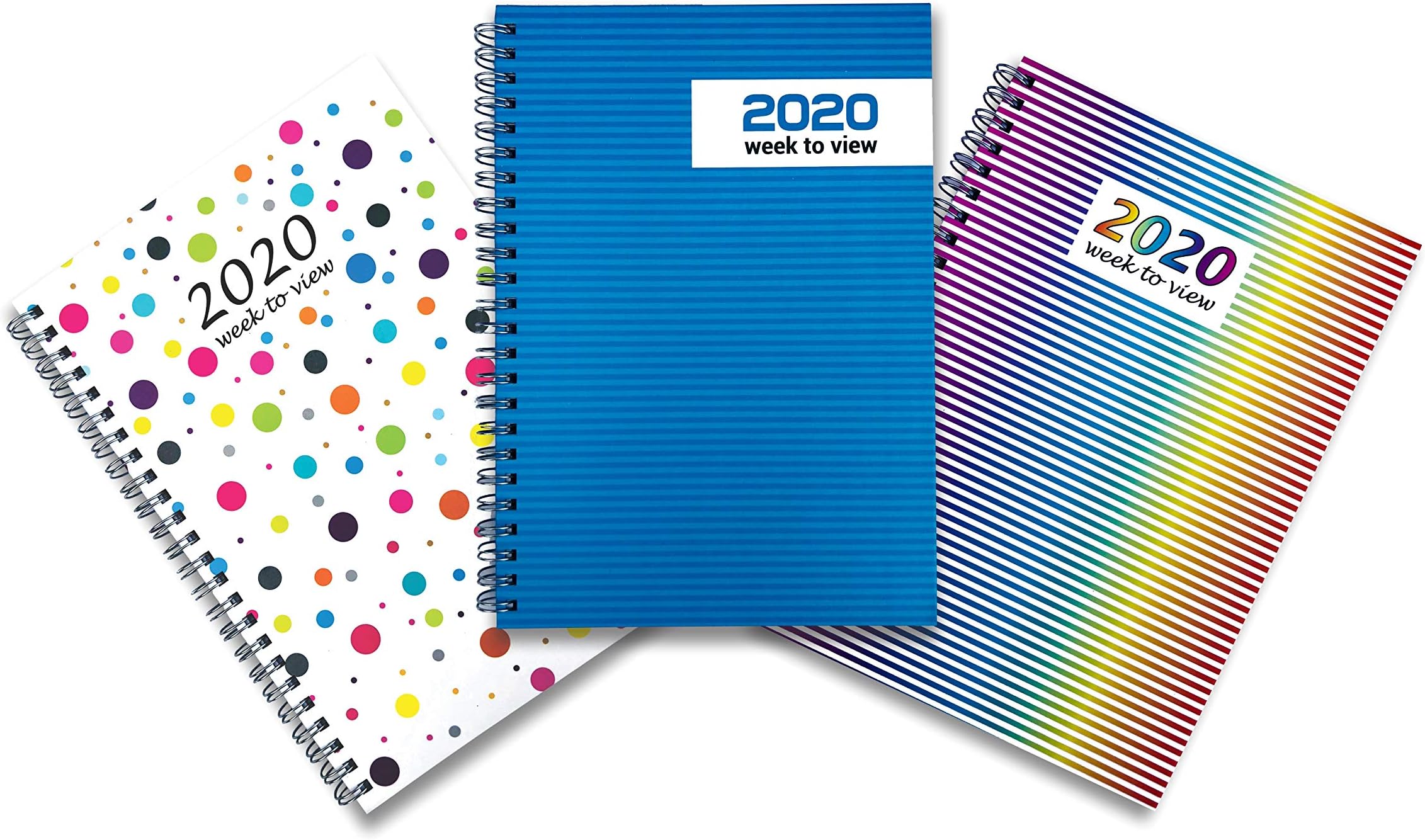 2022 A5 Week to View Hardback Wiro Bound Diary Planner Journal Organiser (Assorted X 1)
