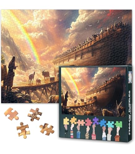 Amazon.com: Noah's Ark by Bill Bell ~ 550 Piece Puzzle Vintage