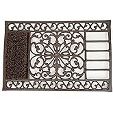 Sungmor Outdoor Cast Iron Doormat, Vintage Boot Scraper with Brushes, Rustic Brown Rectangle Shoe Scraper Mat, 22.8" Heavy Duty Decorative Shoe Cleaning Mat for Front Door, Entrance, Garden