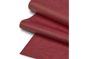 SARANDAVE Faux Leather Upholstery Fabric, Thick Durable Synthetic Leather Vinyl, Soft Touch Distressed DIY and Craft Material - Individual 1 Yard Cut 36"x54" (Red)