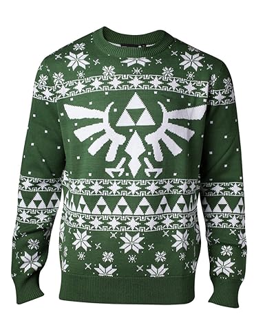 Nintendo Herren Pullover Knitted Royal Crest Christmas Sweater