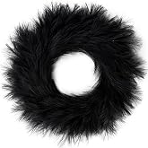 Sggvecsy Pampas Grass Wreath 26’’ Faux Pampas Wreath for All Seasons Artificial Pampas Wreath Christmas Decor Boho Wall Decor for Front Door Farmhouse Halloween Autumn Wreath Decoration (Black)