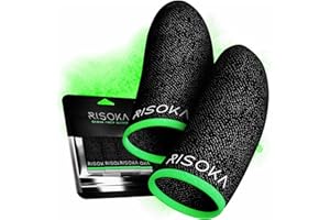 RISOKA 10 Pieces Gaming Finger Sleeves - Perfect Touchscreen Glide - Thumb Sleeve for Mobile Games - Dedales Gamer Profesiona