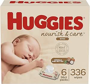 Amazon.com: Huggies Nourish & Care Scented Baby Wipes, 6 ...
