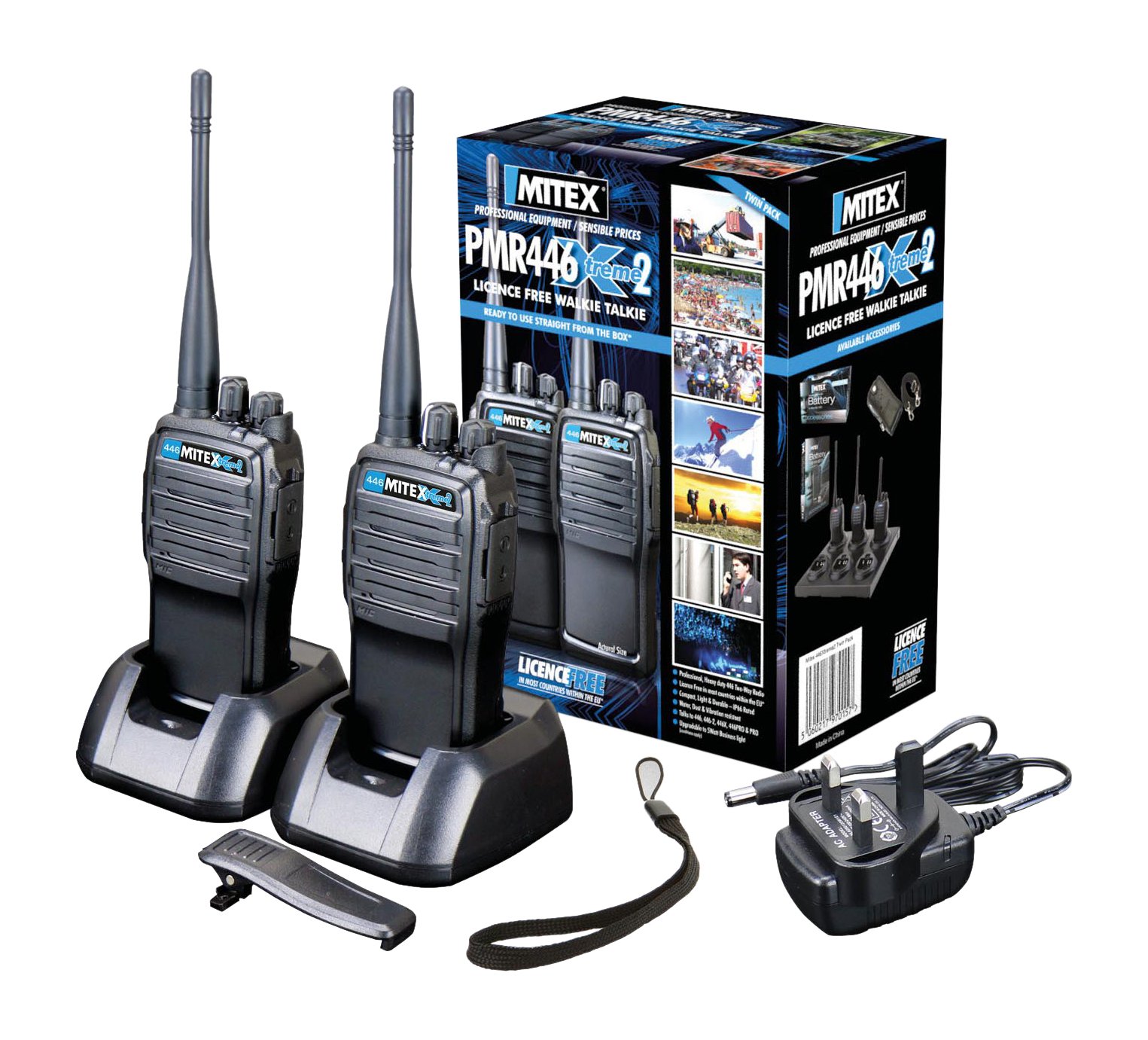 446XTREME2 TWIN PACK 446XTREME2 TWIN PACK Licence Free, Heavy Duty, Ip66 Rated, Professional 446 Two-way Radio - Black, N/A
