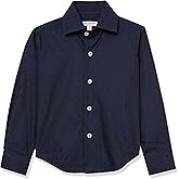 Isaac Mizrahi Boys' Slim Fit Squares Pattern Button Down Shirt
