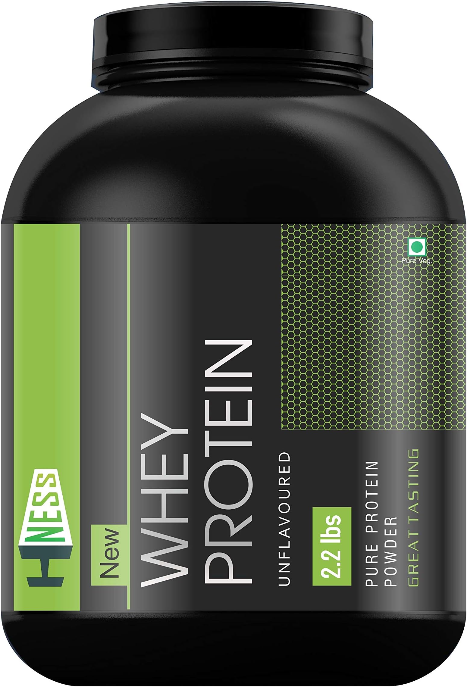 HNESS 100% Pure Whey Energy Protein Supplement Powder with Vitamins & Minerals, 1 kg / 2.2 lb (Unflavoured)