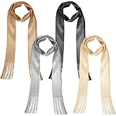 Cutecrop 4 Pcs Glitter Sequin Tie Scarf Long Thin Skinny Scarf Women Lightweight Sparkling Metallic Shawls for Evening Party