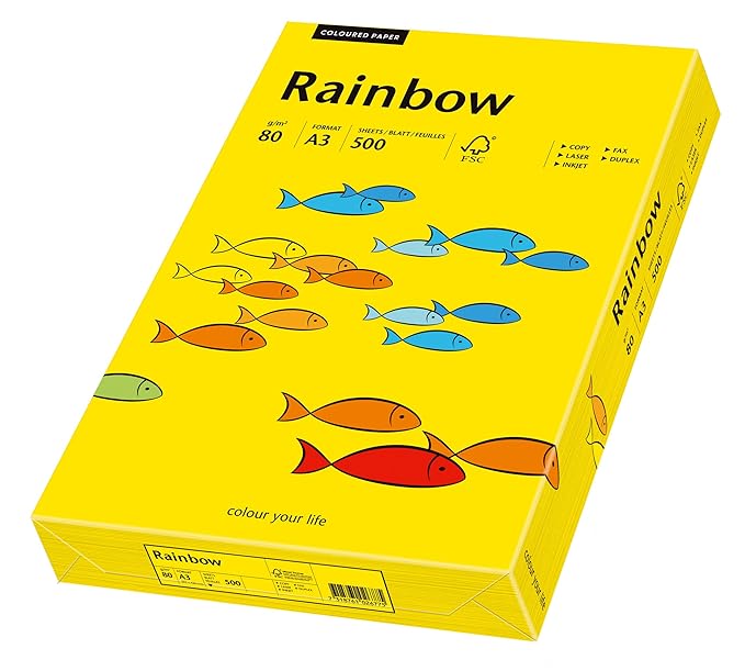 Papyrus 88042390 Druckerpapier Rainbow 80 g/m², A3 500 Blatt intensivgelb