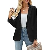 JTD Women's Blazer Business Casual Long Sleeve Lapel Open Front Suit Jacket Work Office Blazer with Pockets