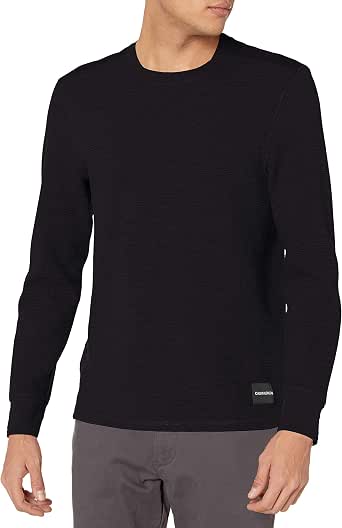 men's waffle crew neck long sleeve
