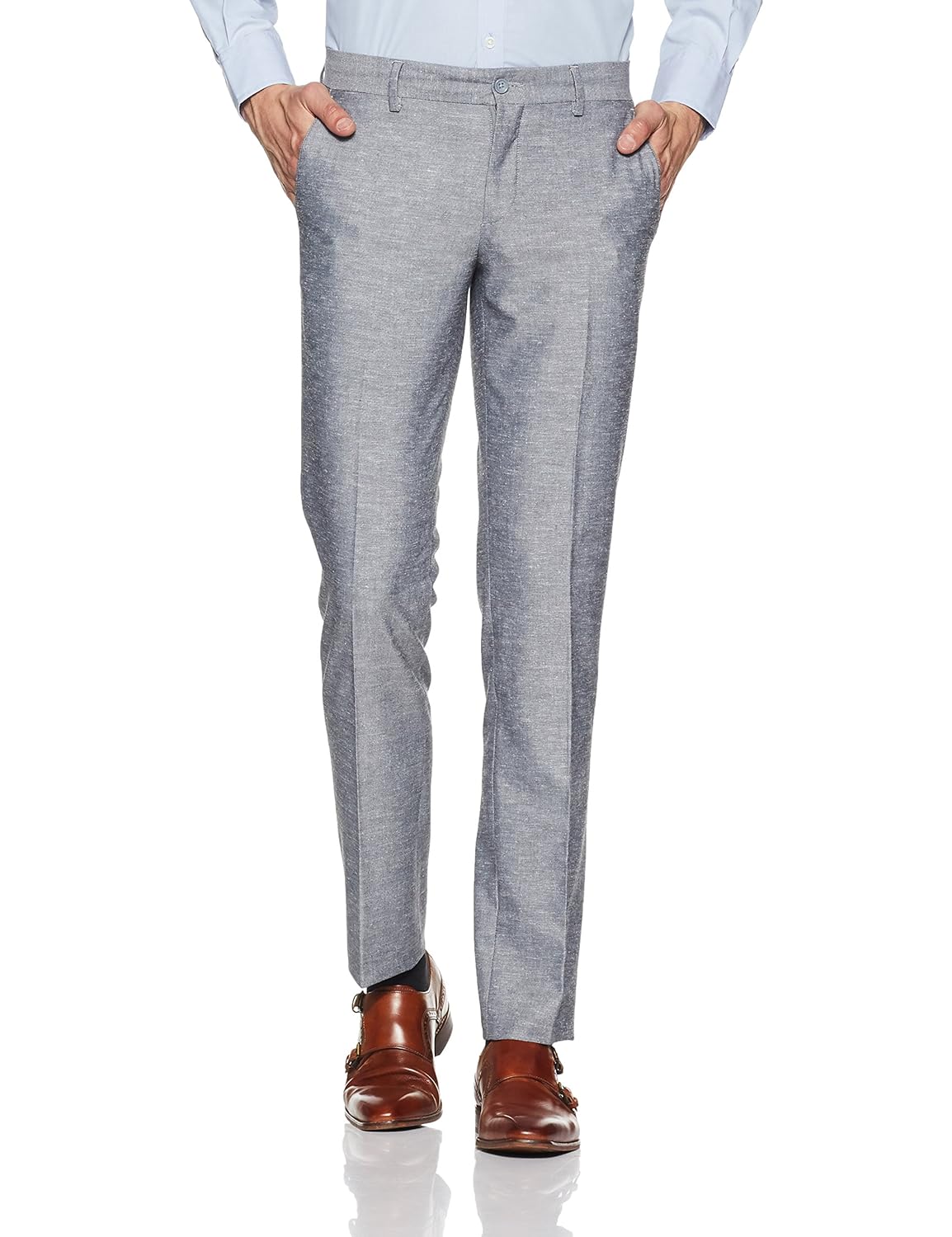 john players men's slim fit formal trousers