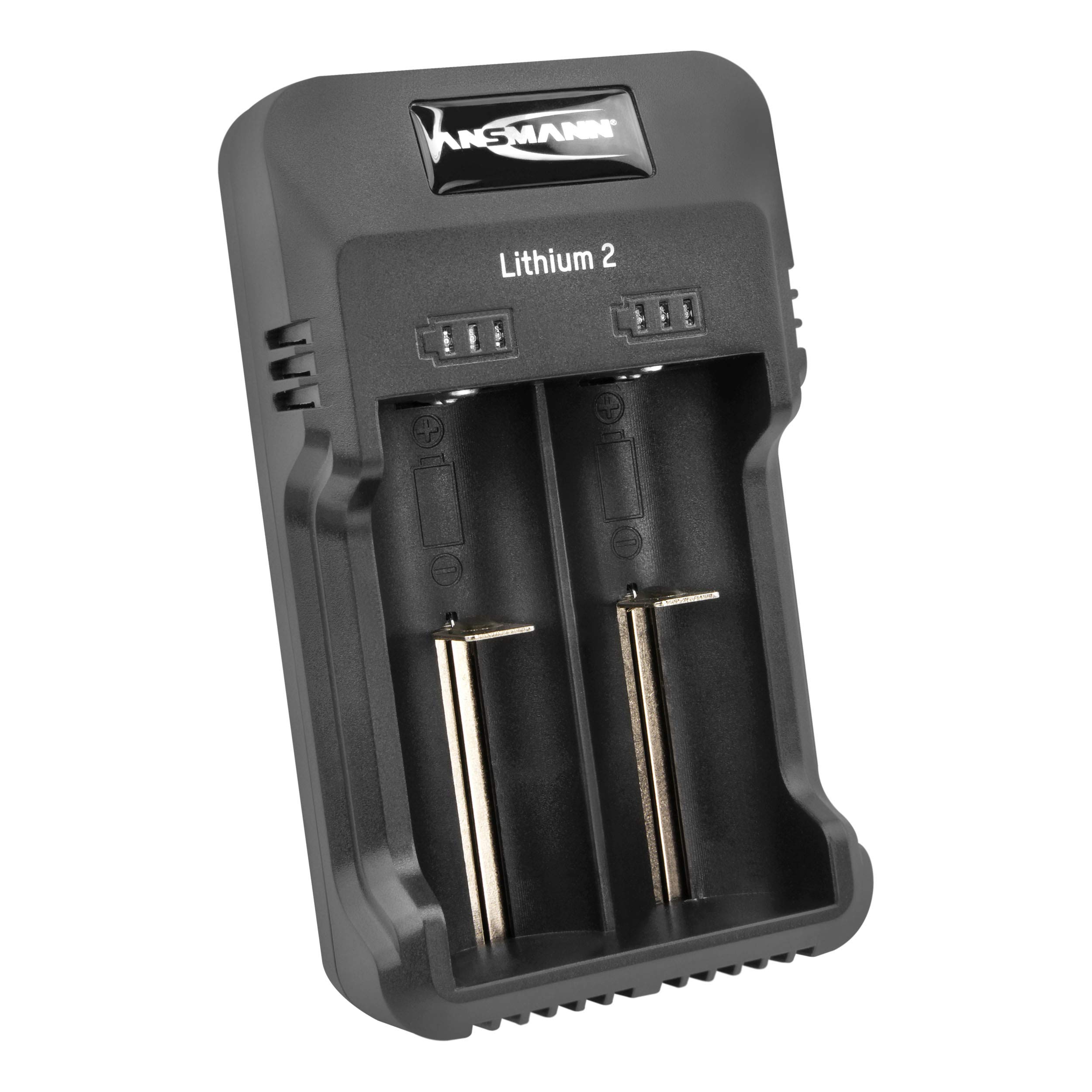 Ansmann Lithium 2 Li-Ion NiMH & NiCd Battery Charger for Rechargeable Batteries with micro USB Charge Cable & LED Lights | Charging and Monitoring of Individual Cells