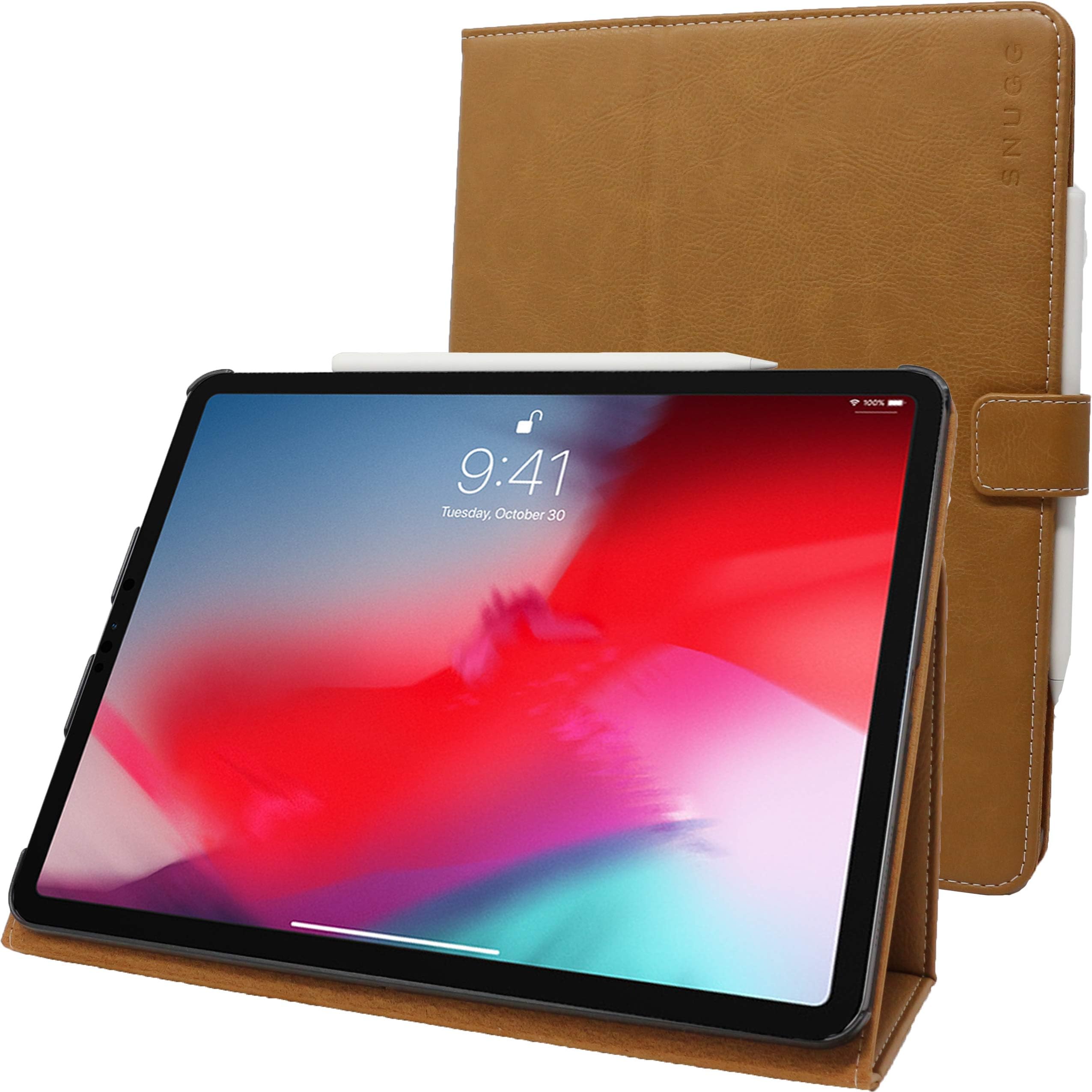 Snugg iPad Pro 11 inch Case Leather 1st Gen / Apple iPad Air 5th Generation Case Leather / iPad Air 4th Generation Case Leather Cover with Stand, Magnet Closure, Protected Corners and Auto Sleep/Wake