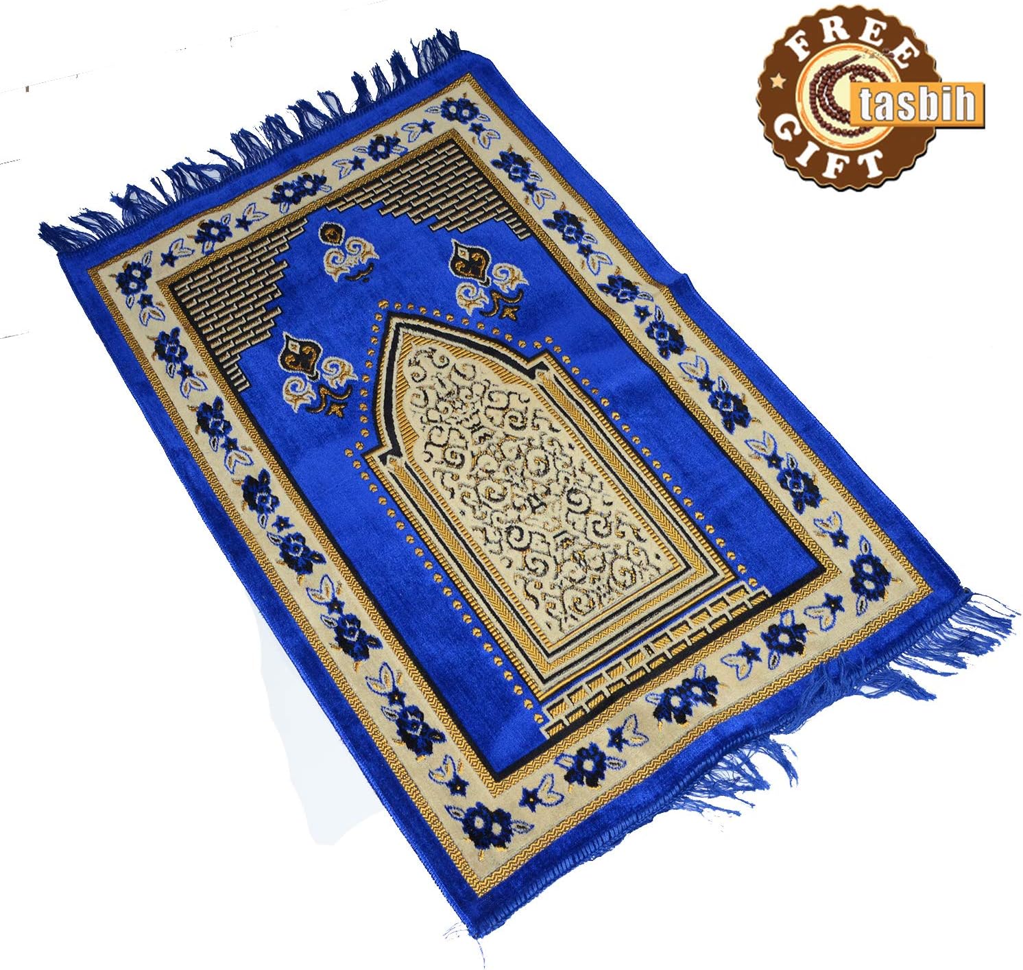 Muslimischer Gebetsteppich – 16 Verschiedene Designs Mit Kaba & Mecca Motiv, Rutschfest, Größe 110x70cm