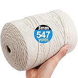 AIFUN Macrame Cord 3mm X 547yd Not Dyed