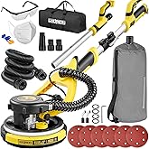Drywall Sander, Electric Drywall Sander with Vacuum, Automatic Dust Removal, 7 Variable Speed, 900-1800RPM, 26&rsquo; Power Cord, Labor-Saving Handle and Patented Fixture for Ceiling Sanding, LED Light