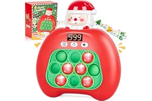 JMPOY Fast Push Game Pop It Fidget Toys for Kids, Christmase Gifts Stocking Stuffers for Kids Bubble Stress Quick Push Game Console w/ LED Screen, Xmas Handheld Puzzle Game Sensory Toys(Batteries Included)