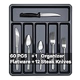 73-Piece Silverware Set with Organizer, Pleafind
