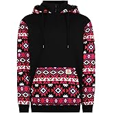 BOCOMAL FR Hoodies Bohemian Printed 1/4 Zipper Pullover 10.5oz Cotton Fleece Fire Resistant Hooded Sweatshirts