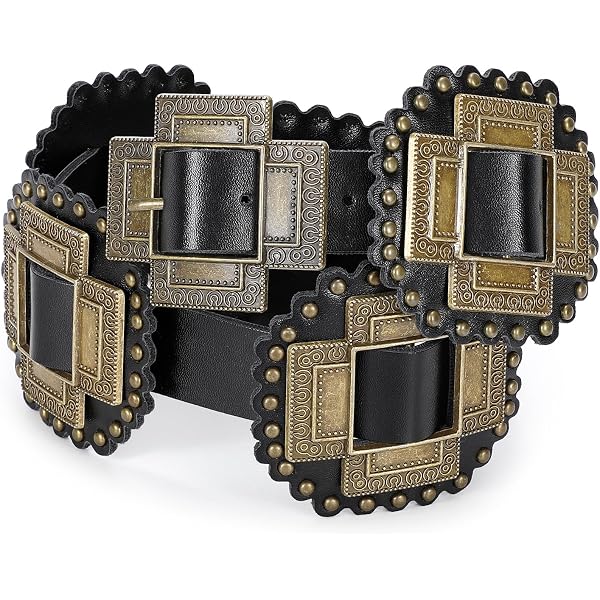 Amazon.com: TRIWORKS Women Western Concho Leather Belt  display picture 1