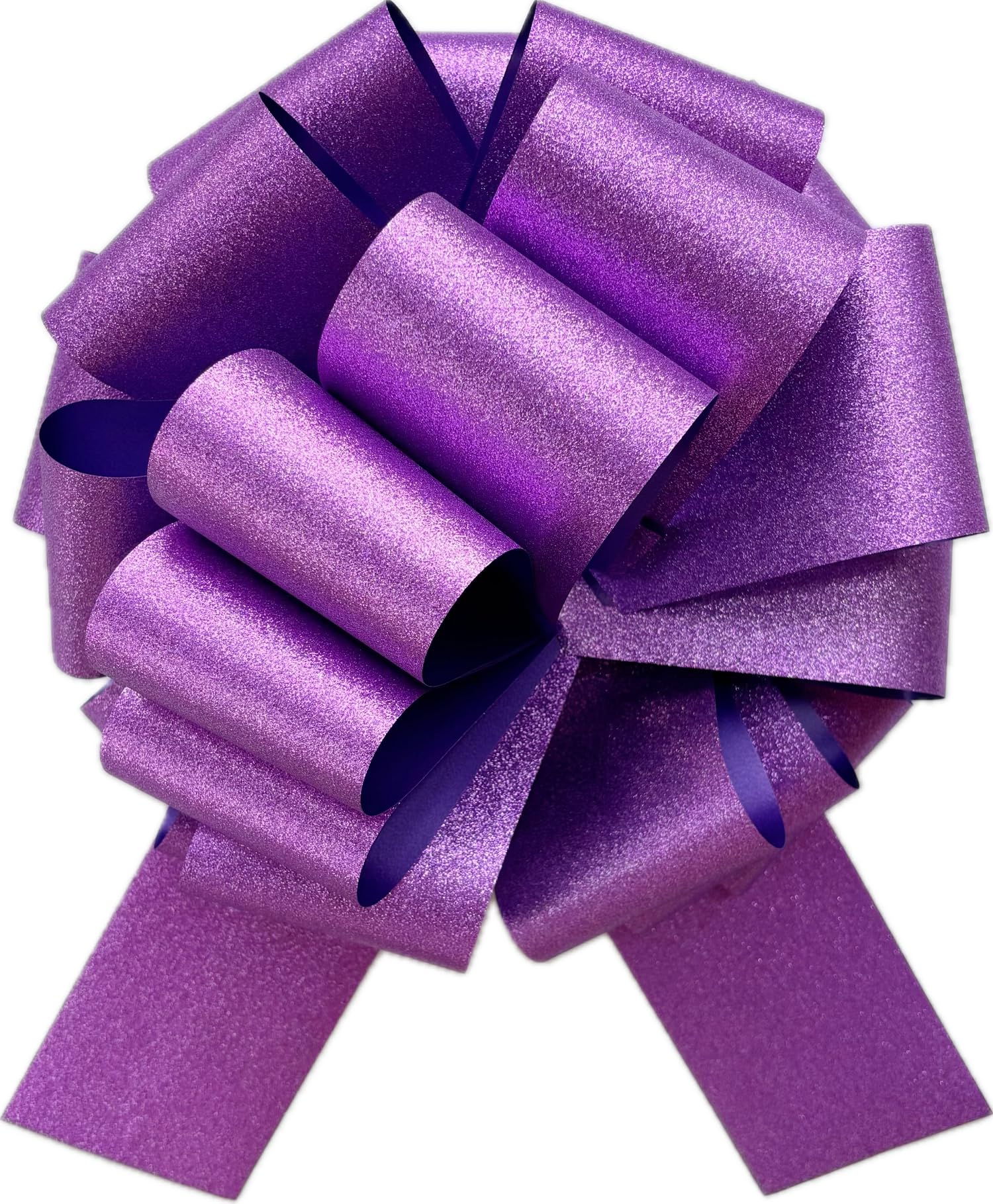 Photo 1 of 1PC Giant Pull Bow for Gift Wrapping, 14" Sparkling Glitter Ribbon Large Bow, (Pack of 1, 14 Inches) Instant Car Bow for Appliances, Bike, Big Bow for Birthday Presents Wedding Decoration (Purple)