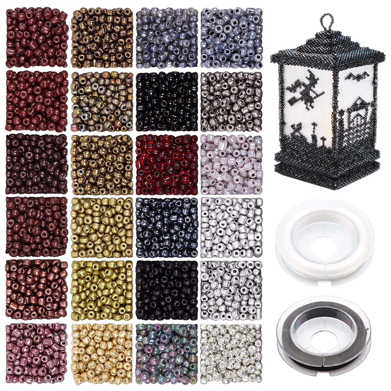 3mm Glass Seed Beads Bulk for Bracelet Making Kit,4800pcs 24 Colors Small Pony Tiny Beads for Embroidery Necklaces Earrings Crafting, Jewellery Making Kit
