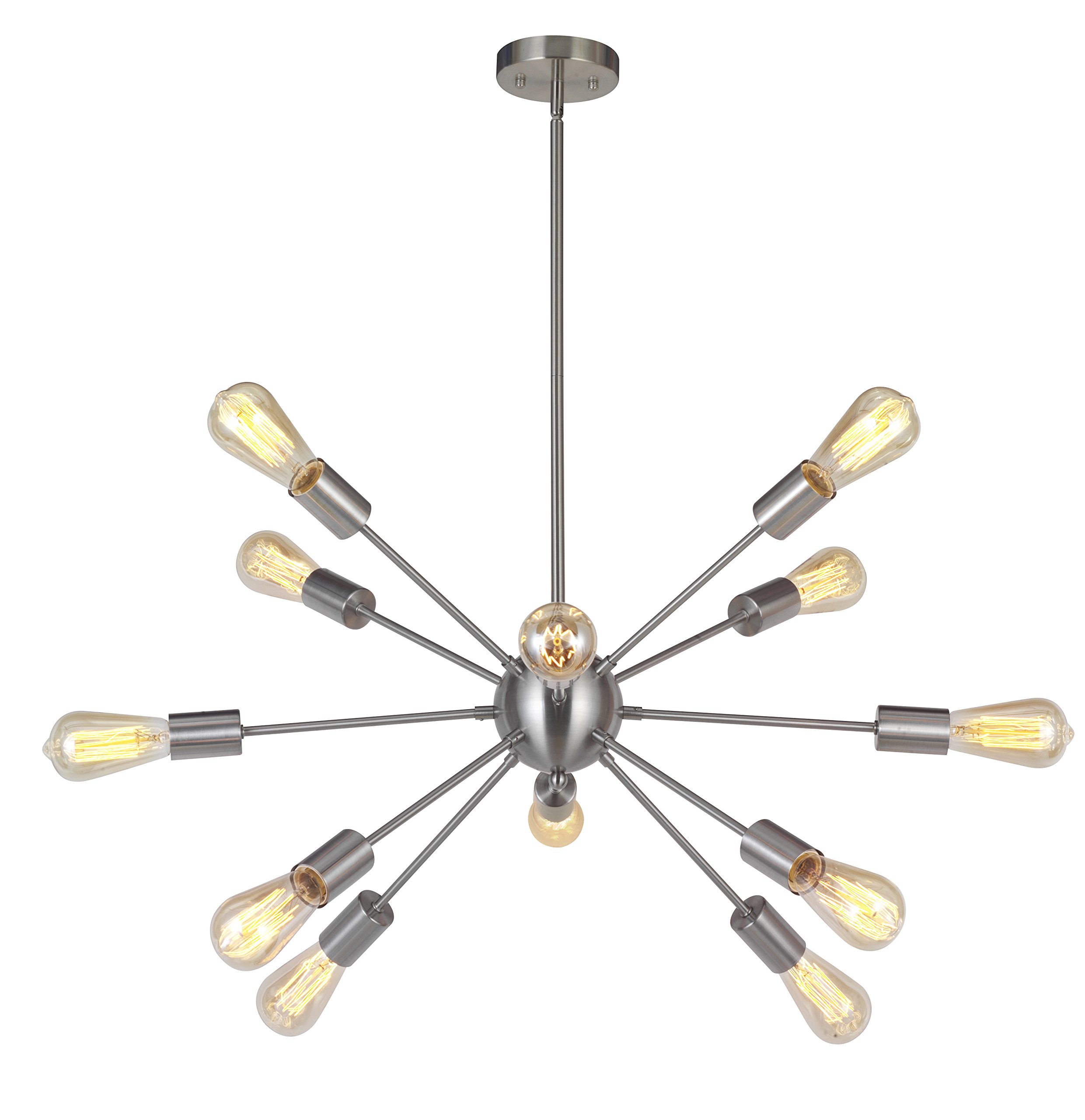 Sputnik Chandelier 12 Lights Modern Pendant Lighting Brushed Nickel Industrial Vintage Ceiling
